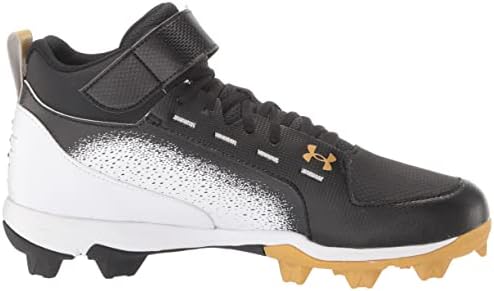 Under Armour mens Harper 6 Mid Baseball Shoe, Black/White, 10 US | Image 5