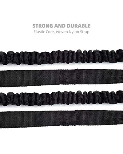 Oceanbroad 1/2/4 Pcs 5-8 Feet Stretchable Paddle Strap With Carabiner Secure Leash Lanyard Rope For Sup Kayak Canoe Paddle Fishing Pole Rod #TOP4