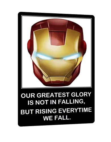 Image of LADY HAWK Iron Man Arc Reactor Poster Motivational and Inspirational Quotes Miniature Picture with magnetic backing. Directly sticks to any Metal Surface. Size 10x7cms Ironman Poster Series (AV49)