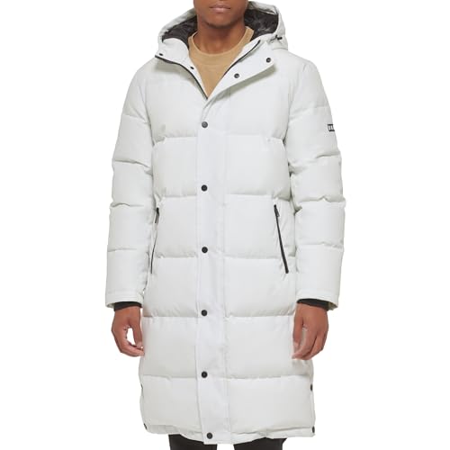 Image of DKNY Arctic Cloth Hooded Extra Long Parka Jacket