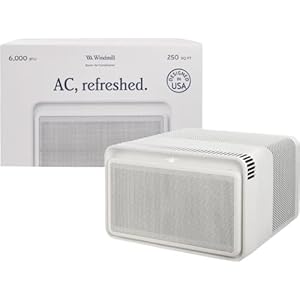 Windmill Air Conditioner Smart Home AC Unit – Easy to Install, Quiet, and Energy Efficient – Side Insulation – Auto-Dimming LED Display – App and Voice-Enabled – 6000 BTU – Designed in the USA