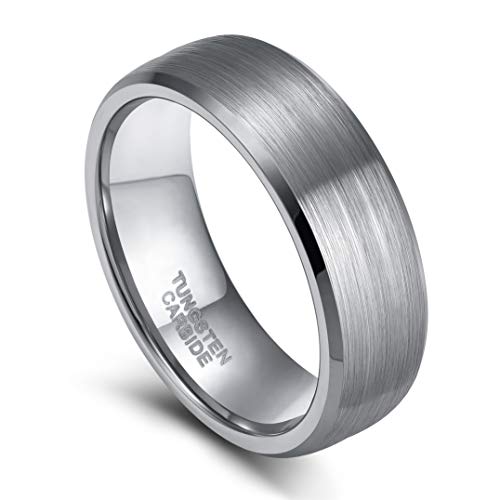 TRUMIUM Engraved Tungsten Ring for Men & Women 4-15 Size Matte Brushed Comfort Fit