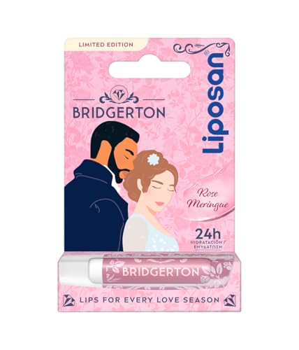 Liposan Bridgerton Edición Limitada Rose Meringue - Bálsamo Labial Hidratante - Cacao de Labios con 24h de Hidratación - Aroma a Rosa - Sutil Brillo de Labios Perlado - Todo Tipo de Piel - 4,8 g