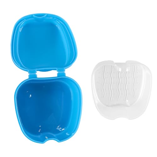 Nicear 2 Stücke Prothese Lagerung Box Prothese Box Dental Mundschutz Box Tragbare Feste Box Prothese Lagerung Box