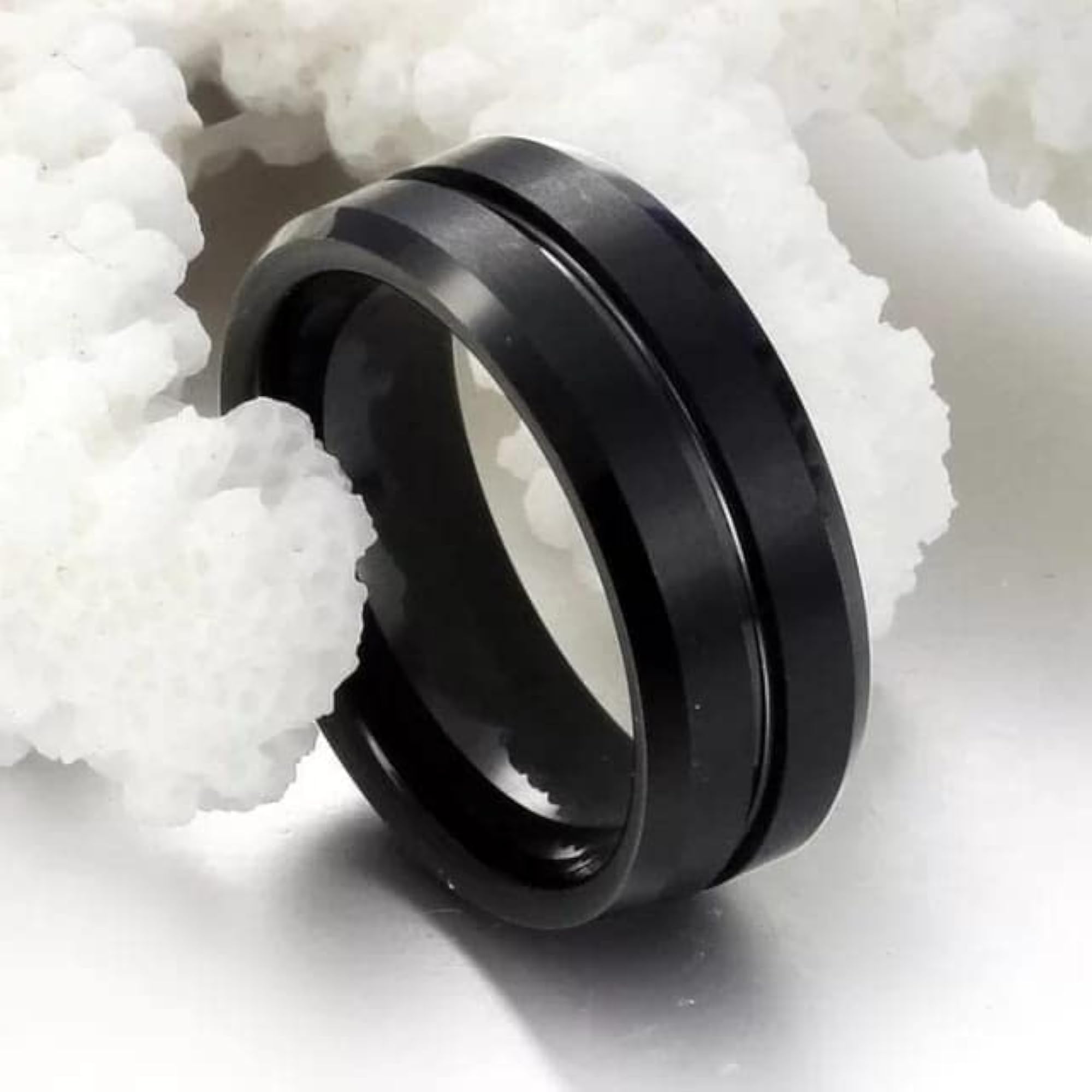 Men's Retro Style Tungsten Finger Ring, Black