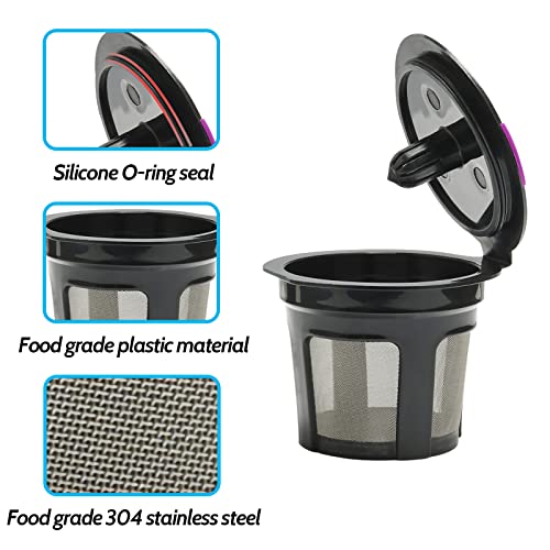 Jifeijidian 2 Pcs Universal Reusable K Cups Filter Multistream Technology For K45 K55 K65 K70 K75 K80 K90 K155 K200 K250 K300 K350 K360 - Black Refillable Kcups Coffee Filters For Keurig Coffee Makers #TOP2