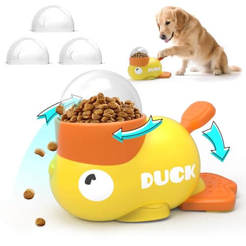 PETVENTURE Giochi Interattivi per Cani 2 in 1 Giocattolo Interattivo a Forma di Anatra Dispenser di Cibo per Puzzle Dispositivo di Alimentazione Lenta per Cani e Gatti di Piccola e Media Taglia