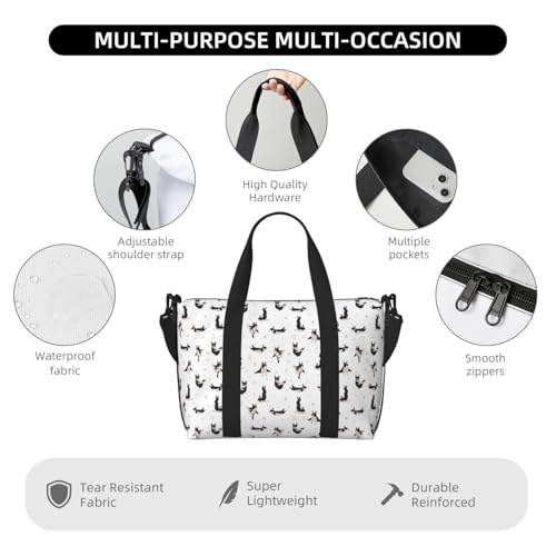 Yoga Dogs Funny Boston Terrier Large Laptop Tote Travel Work Bag For Women Men Gym Beach Bag For Women Crossbody Carry On Shoulder Bag With Compartments Zipper,Overnight Weekender Bags3