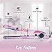 HerStyler Fusion Ceramic Hair Straightener, 1.25 Inch Floral Pink - Dual Voltage Ceramic Hair Straightener with Adjustable Temperature - for Chic Hairstyles