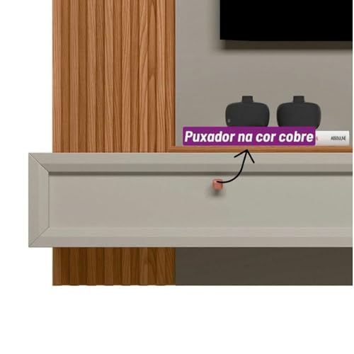 Painel Home para TVaté 55 polegadas Alvorada Amendoa/Titanio Linea Brasil