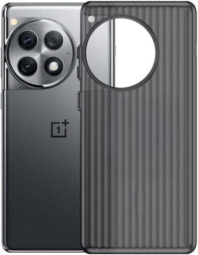 Image of Kapa Wave Frosted Grip Back Cover for OnePlus 12 | Ultra Slim [with Metal Buttons] Matte Finish Back Case (Grey)