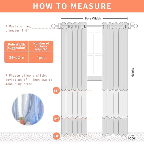 Image of XiDi Blackout Curtains for Girls Bedroom Decor, Ideal for Kids Room with Unicorn Theme Princess Room Decor 63 inches Length Curtain 2 Panels Set Pink /Grey /Blue