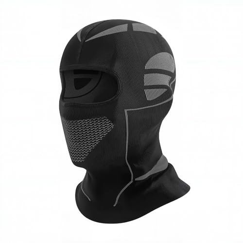 Mech-Style Ski & Motorcycle Mask-Windproof Balaclava, Full Face with Vent Holes, Helmet-Friendly, Unisex for Skiing & Riding Dark Gray