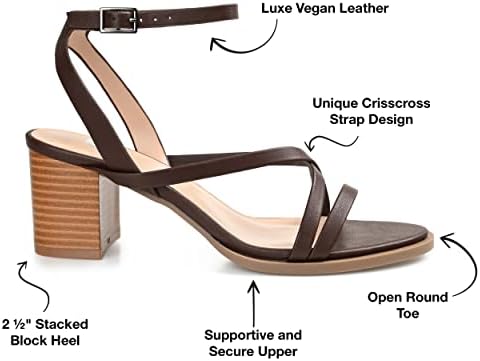 Journee Collection Womens Anikah Open Toe Mid Stacked Heel Pumps Brown 11 Medium Womens US | Image 1