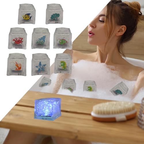 8 Pack Waterproof Glow Ice Cubes with Liquid Sensor & Multicolor LED Lights