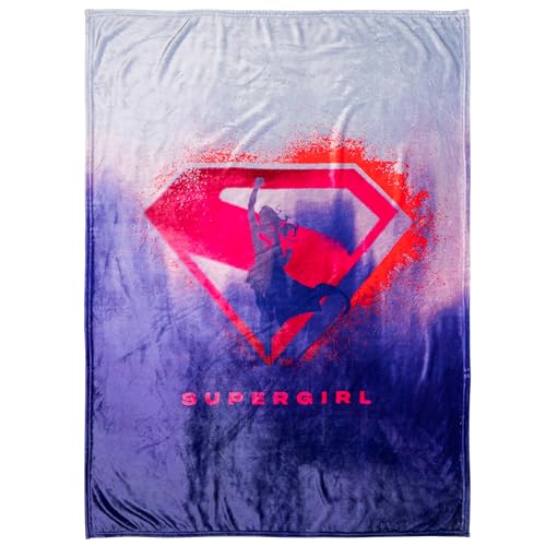 Image of Supergirl Movie Fluffy Throw 46 in x 60 in - Soft Plush Lightweight Blanket for Couch, Bed & Travel, (Officially Licensed Product) by Franco
