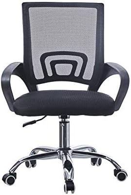 OFCASA Black Computer Desk Chair with Arms Height Adjustable Padded Office Chair on Wheels Executive Ergonomic Mesh Swivel Chair for Desk Home Office
