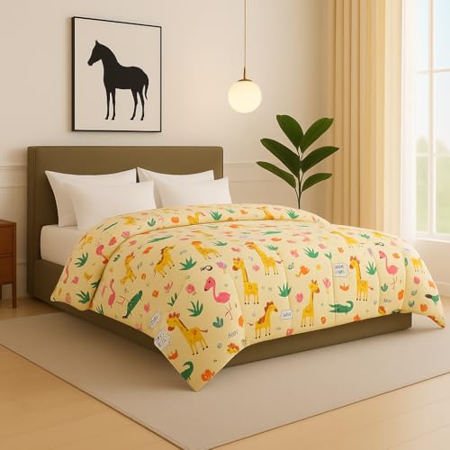 Image of Single - 60x90 Comforter Set, 4 Pieces Bed in a Bag, Complete Bedding Set Includes Jungle Safari Comforter, Flat Sheet,2 Pillowcases, Jungle Safari