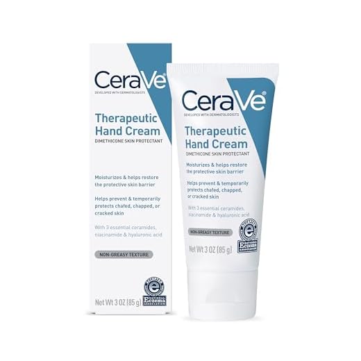 CeraVe Therapeutic Hand Cream for Dry Cracked Hands With Hyaluronic Acid and Niacinamide | Fragrance Free 3 Ounce