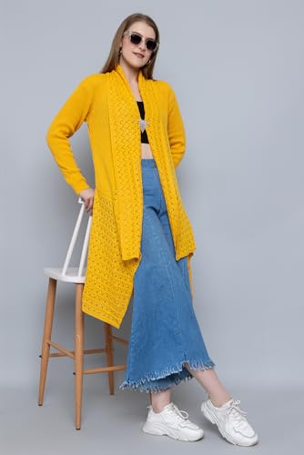 Image of Wear lusso Women's Woolen V-Neck Open Front Shrug Cardigan | Long Sleeve Winter Sweater for Girls & Ladies | Stylish Warm Outerwear in Trendy Colors