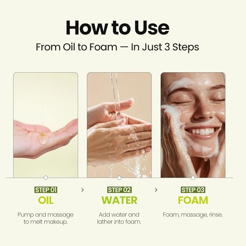 Image of [K-Beauty] Hyaluron Vita Oil to Foam - All-in-One Korean Face Wash Oil-Based Foaming Facial Cleanser - Deeply Hydrating Makeup & Blackhead Remover Cleansing Oil for Dry Skin Types 3.88 fl oz