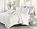 Cupocupa King Size Comforter Set;White Comforter Boho Tufted Lightweight Bedding Sets 3PCS Pom Pom Comforter Soft Jacquard with 2 Pillow Cases for All Season
