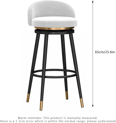 Tabouret de bar pour petit-déjeuner confortable avec dossier gris - 5