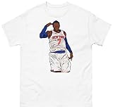 Carmelo Anthony Celebration Sketch New York Basketball T-Shirt (US, Alpha, X-Large, Regular, Regular, White)