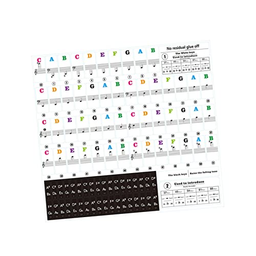 HEMOTON Piano Stickers Electronic Organ Keyboard Sticker Set 61/54/49 Key Piano Key Stickers Safe Reusable