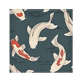 Burbuja Japanese Fish Cloth Napkins Set of 6, 20x20 in Washable Dinner Napkins Decorative for Family Dinner Wedding Party Farmhouse