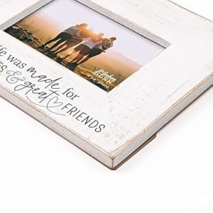 P Graham Dunn Good Times Great Friends Whitewashed 10 x 775 Fir Wood Tabletop Photo Frame