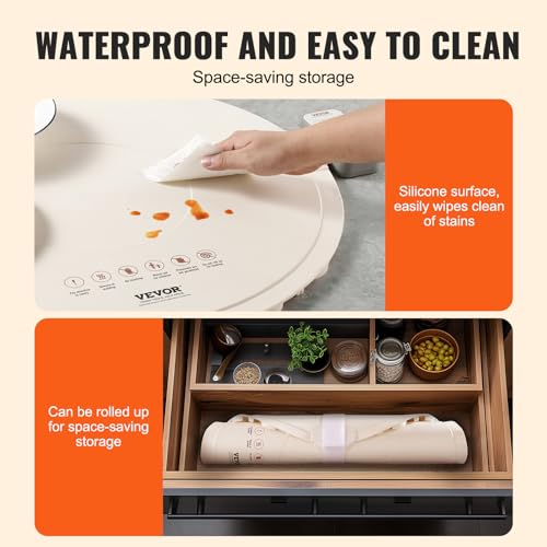 Image of VEVOR Electric Warming Tray, Food Warming Mat for Buffet, Rollable & Portable Silicone Food Warmer with 4 Adjustable Temperature Settings, Auto Shut-Off & Child Lock, Perfect for Parties, Catering