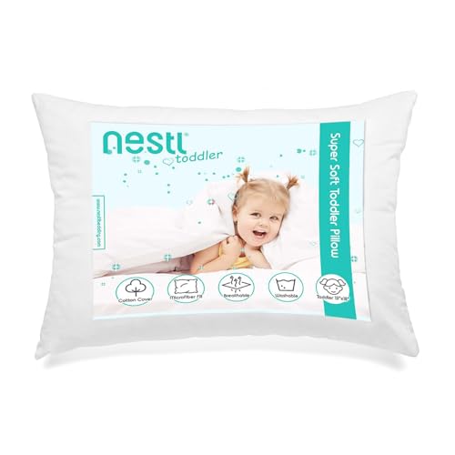 Image of Nestl Pillow for Sleeping 13 x 18, Pillow for Travel, Car, School, Machine Washable Soft Cotton - White