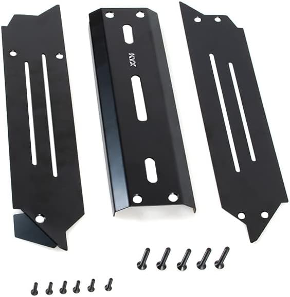 KYX Racing Stainless Steel Black Protector Chassis Guard Plate Axle Guard Upgrades Parts Accessories for 1/10 RC Crawler Car Traxxas 1/10 Maxx V2 WideMaxx