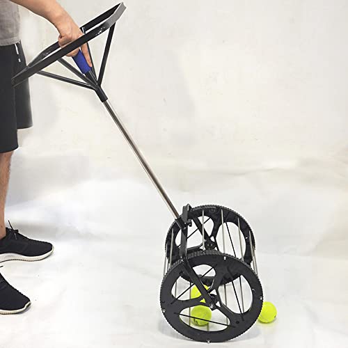 Beuioslyr 2 in 1 Tennis Balls Pickup Automatic Balls Receiver with Handle, Tennis Court Equipment/Accessory Tennis Field Equipment, Hold Up 55 Tennis Balls