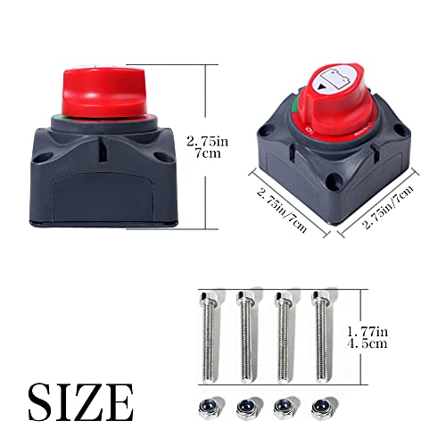 Banseko KG-001 Battery Switch,12V Waterproof Heavy Duty Battery Power Cut Master Switch Disconnect Isolator,Batteryisolator On-Off Kill Switch High Current thumb #2
