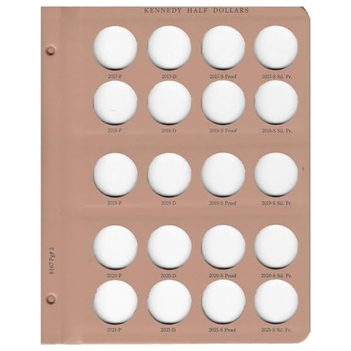 Dansco US Kennedy Half Dollar with Proof Coin Album Page 2017-2021#8167-2