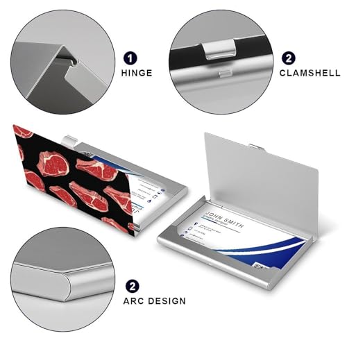 Meat Red Steaks Business Card Holder Slim Credit Case Pocket Name Case Wallet for Men Women4
