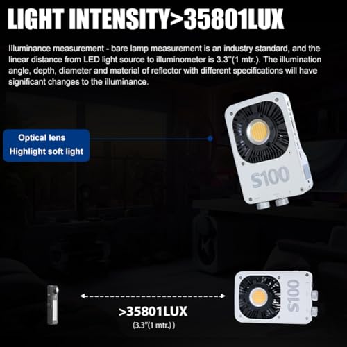 Lámpara de luz suave COB para cámara DSLR con ajuste de temperatura bicolor 3