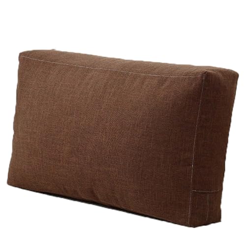 ソファーのためのクッション カバー ジッパーの装飾的な枕箱、麻布の保護装置カバー、居間の寝室のソファーのソファーのクッション カバーのための極度の柔らかいクッション カバーが付いている(Coffee,80x50x15CM)