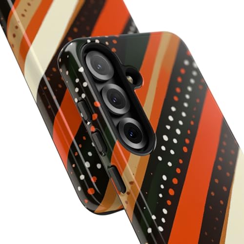 Coque rigide Samsung S25 Plus orange rayé rétro pour éviter les rayures - 2
