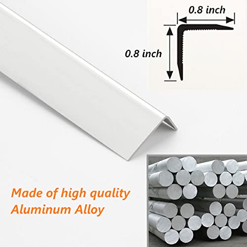 Image of 6PCS L Molding Aluminum Wall Corner Trim 0.78 inch x 0.78 inch x 35.4'' Edging Protector Wall Guard Wall Door Frame Cabinet Baseboard Protection, Silver