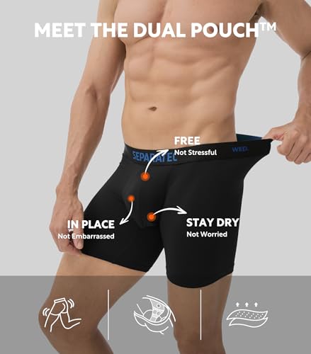 Separatec Dual Pouch Mens Underwear Breathable Cooling Rayon Made from Bamboo Underwear Men, Boxer Briefs and Trunks 7 Pack2