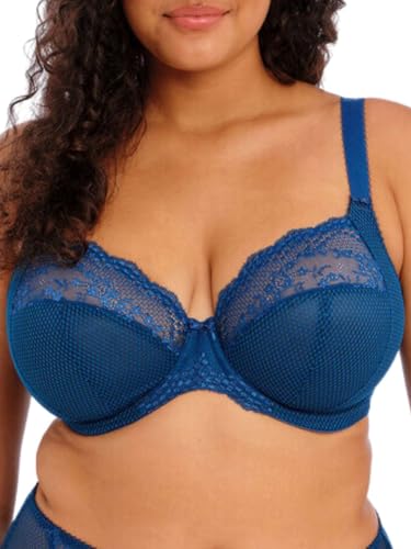 Image of Elomi Women's Charley Stretch Plunge Bra: Stretch Lace & Mesh, Racerback Option. Low Plunge UK Sizes D-JJ, US Sizes D-N