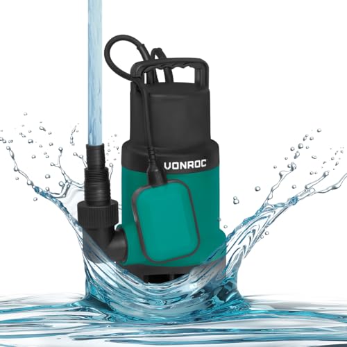VONROC Bomba sumergible - Bomba de agua - 750W - 14000l/h - Para agua sucia y limpia - Con interruptor de flotador