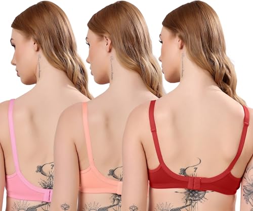 Image of London Hills Regular Bra for Women Everyday Non Padded Wire Free Full Coverage Cotton Blend