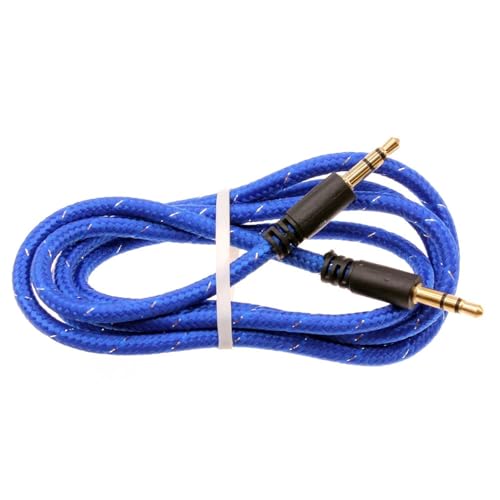 Cable Auxiliar 3.5mm Azul Trenzado 1 metro