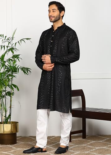 Image of Amazon Brand - Tavasya Men Maroon Self-Design Sequinned