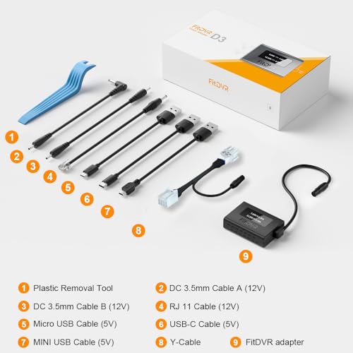 Adaptador FitDVR de 8 pines para ocultar cables de la cámara de salpicadero 5