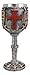 Ebros Lion And Fleur De Lis Coat Of Arms Heraldry Medieval Renaissance Crusader Knight Suit of Armor Drinkware Serveware With Excalibur Sword Handle Stem Decor Accent (Wine Goblet Chalice)
